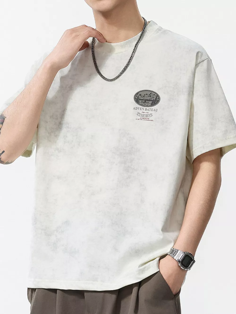 Men's Plus Size Round Neck Short Sleeve T-Shirt, image 2