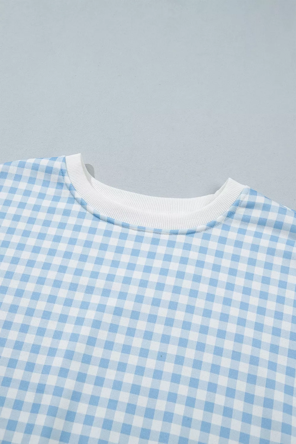 Gingham Long Sleeve Sweatshirt and Shorts Set, image 6