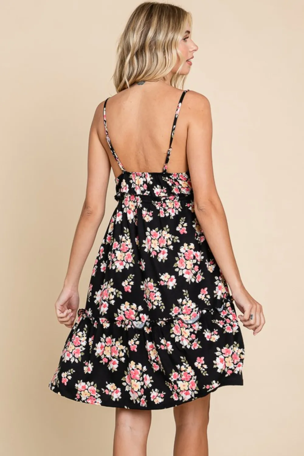 Full Size Floral Frill Cami Dress, image 2