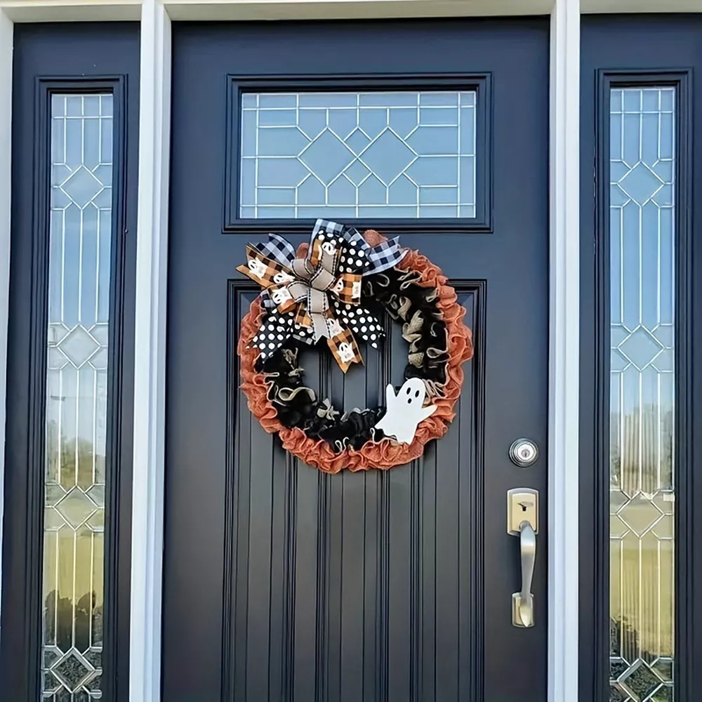 Halloween Decorative Ghost Wreath, image 4