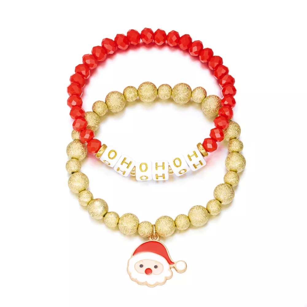 2 Piece Christmas Santa Beaded Bracelet, image 7