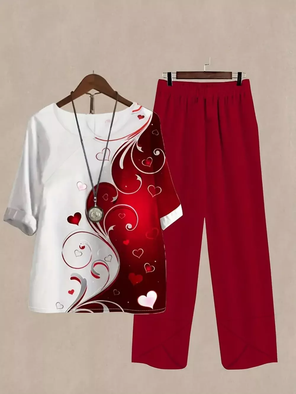 Printed Half Sleeve Top and Pants Set, image 9