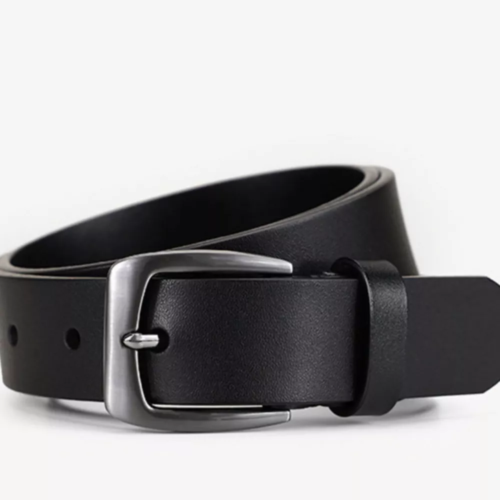 Leather Belt with Silver Buckle