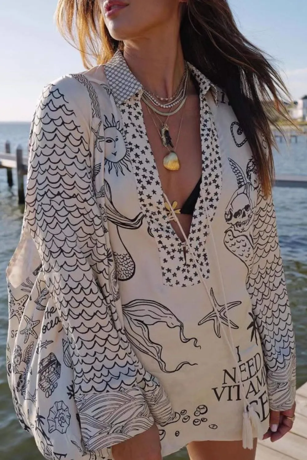 Nautical Print Top and Shorts Set, image 3
