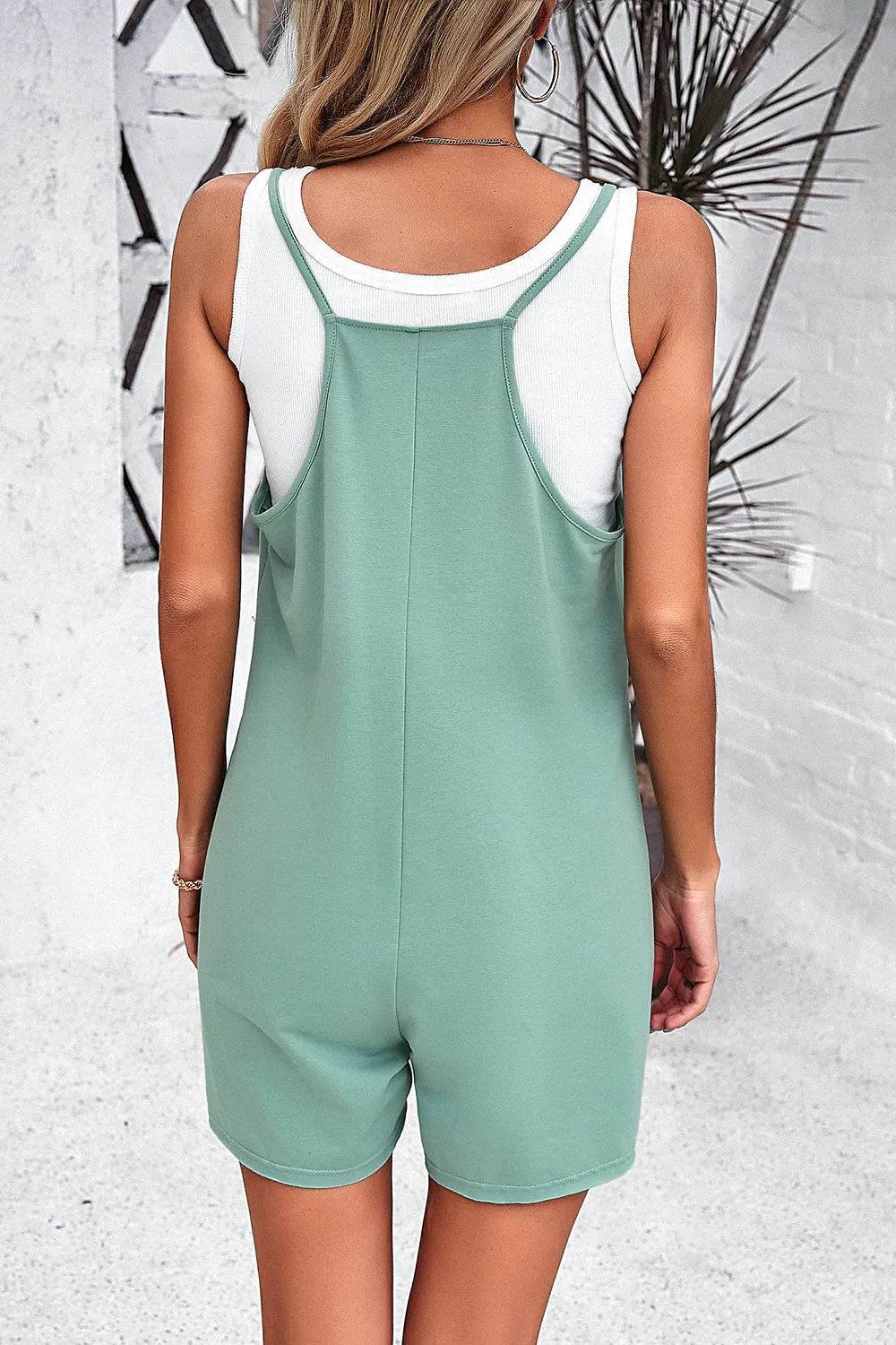 Spaghetti Strap Romper with Pockets, image 9