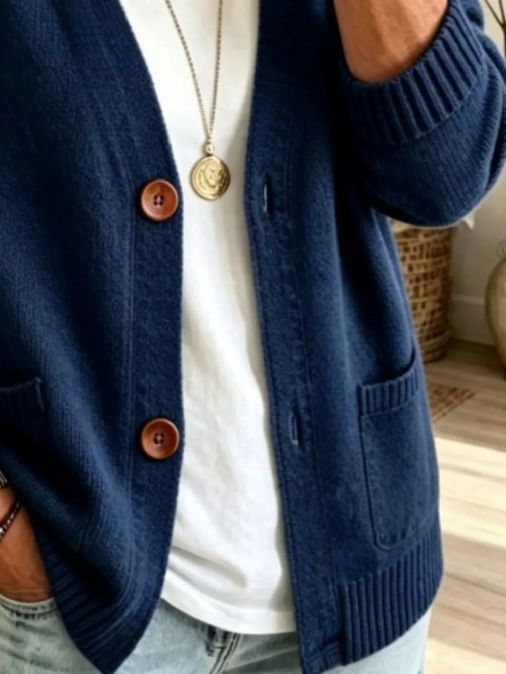 Full Size Button Up Raglan Sleeve Cardigan Plus Size, image 15