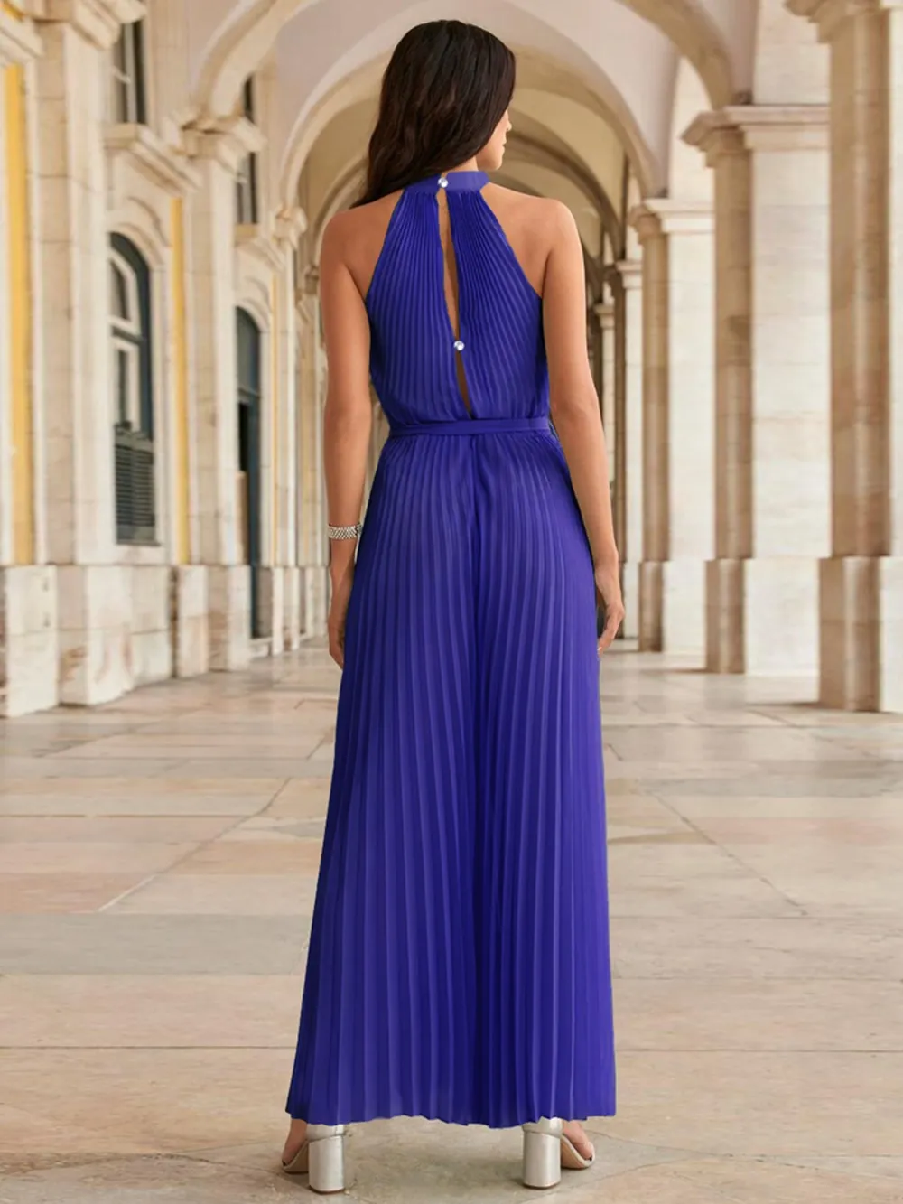 Cutout Tied Pleated Sleeveless Jumpsuit, image 28
