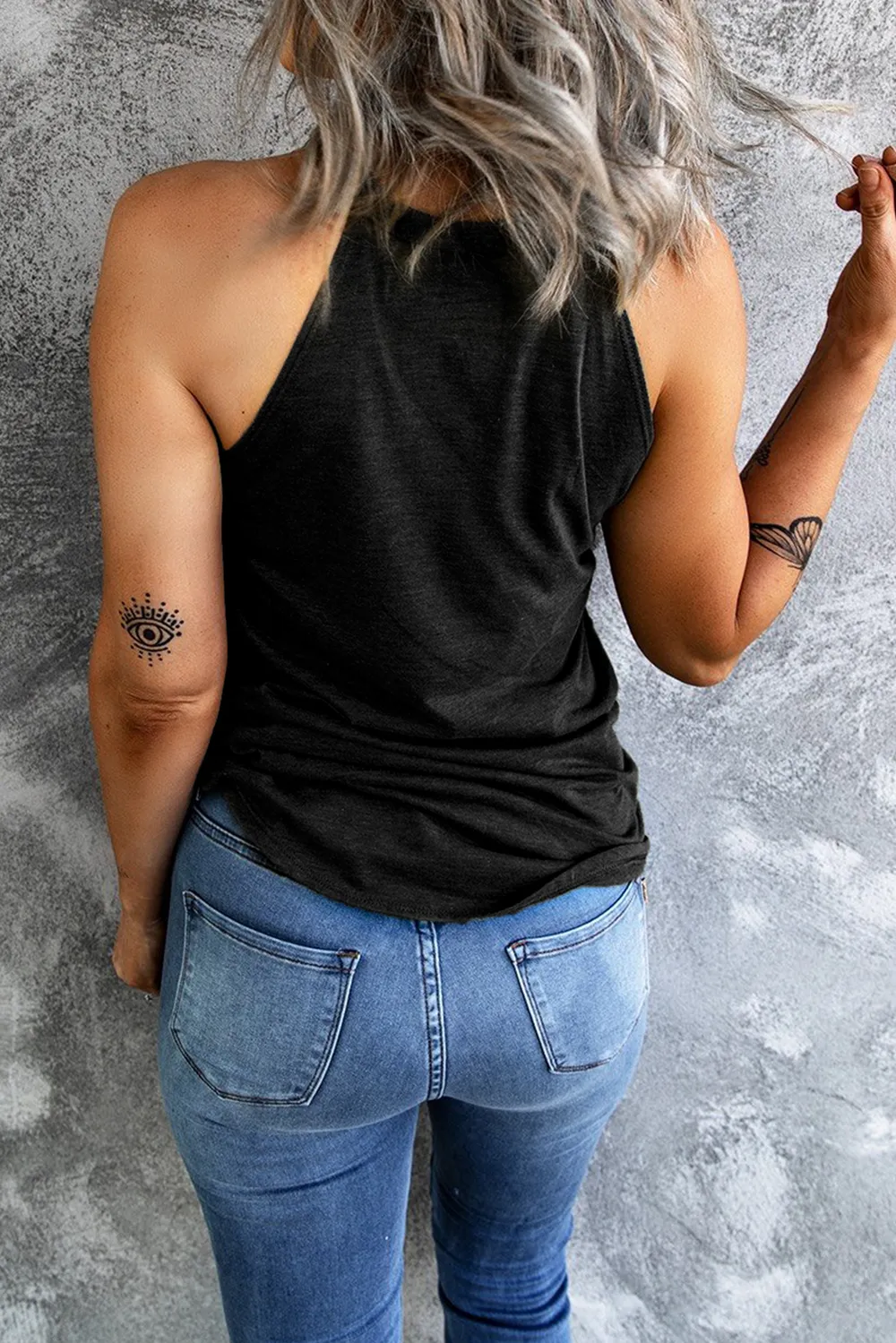 Letter Graphic Round Neck Tank, image 4