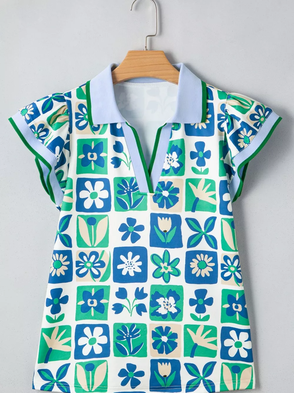 Floral Print Cap Sleeve Blouse, image 5