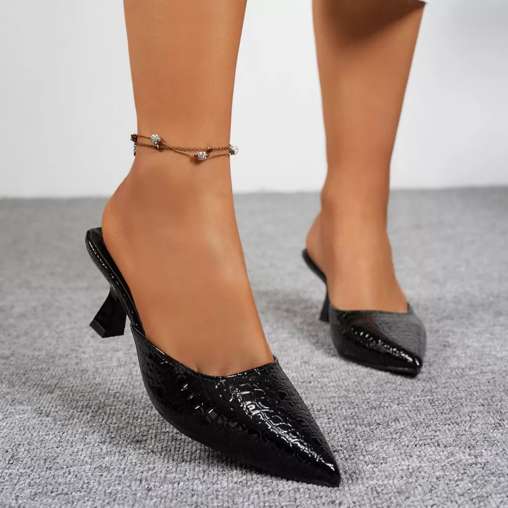 Point Toe Flare Heels Sandals, image 5