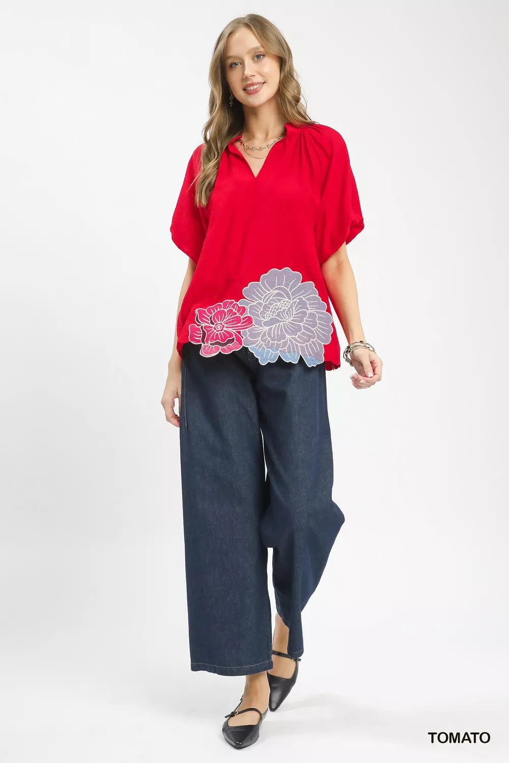 Floral Embroidered Hem Blouse, image 5