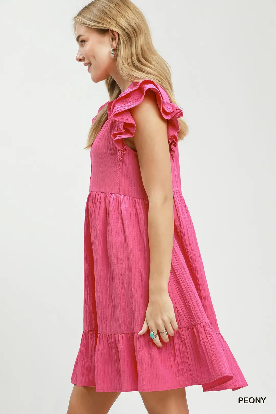 Ruffle Sleeve Babydoll Dress, image 2