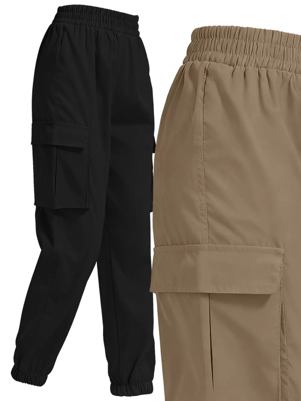 2 Piece Elastic Waist Cargo Pants, image 14