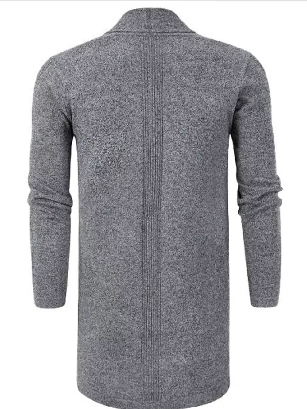 Men's Plus Size Solid Color Open Front Long Sleeve Knit Cardigan, image 3