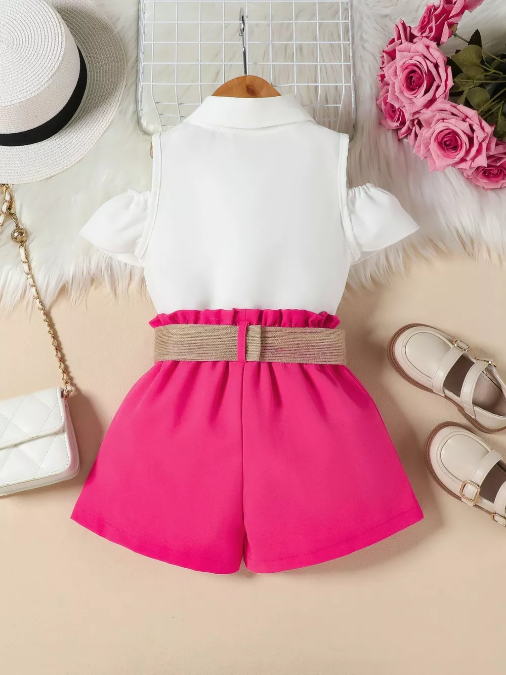 Children's Ruffle Cold Shoulder Top & Shorts Set, image 8