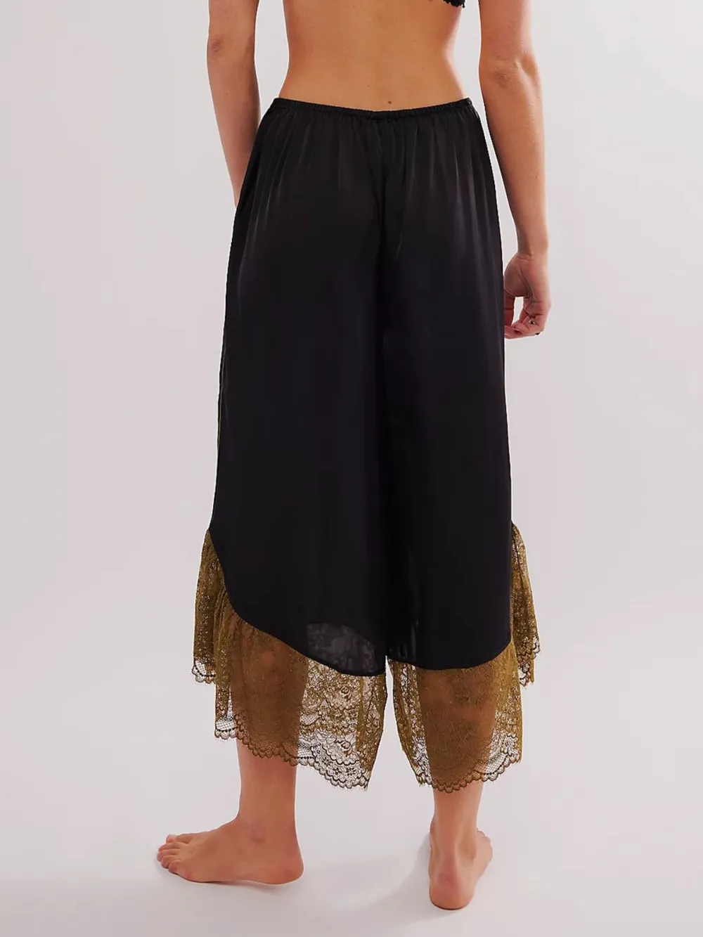 Lace Detail Wide Leg Pants, image 2