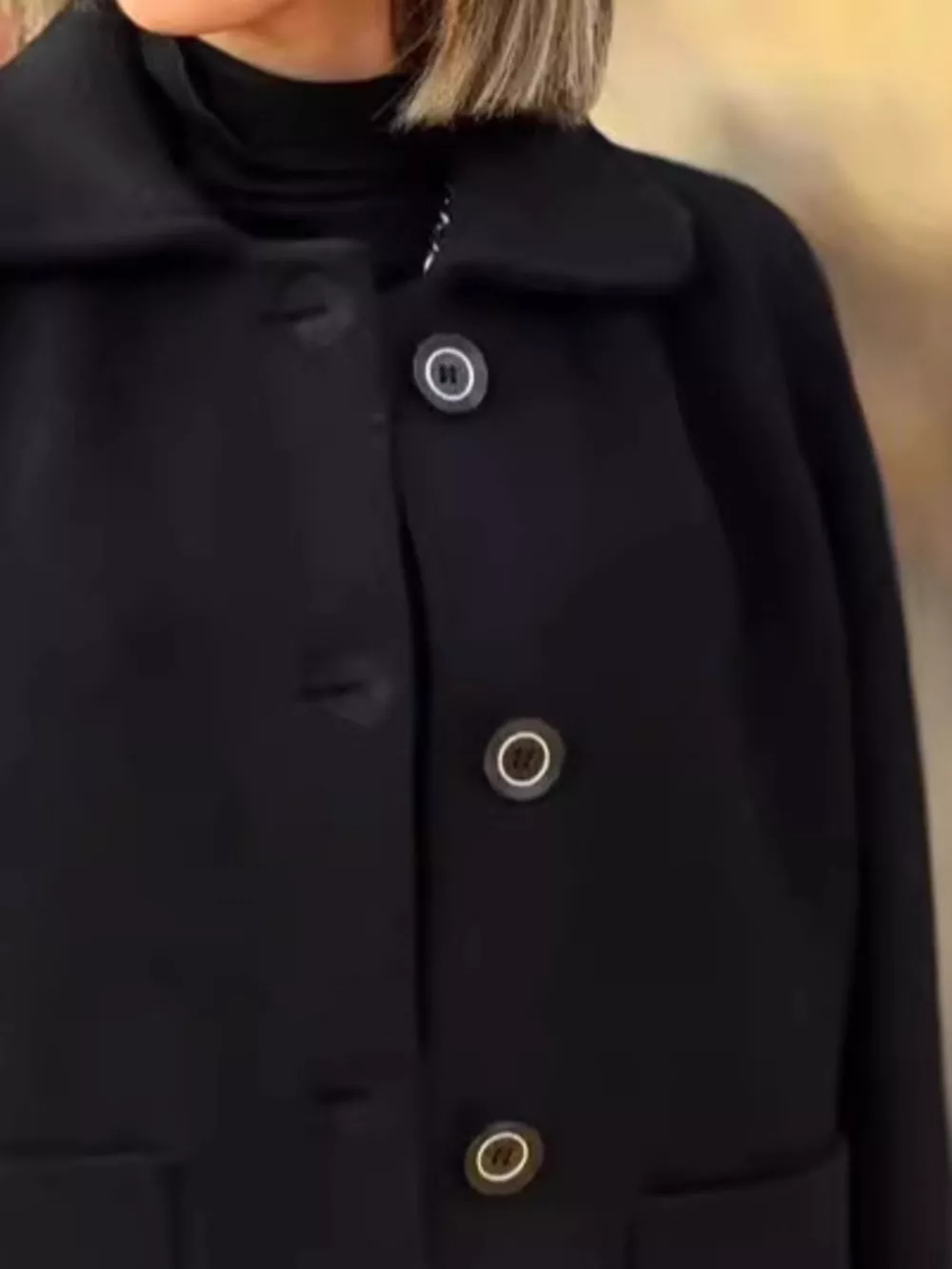 Full Size Button-Front Raglan Sleeve Coat Plus Size, image 8