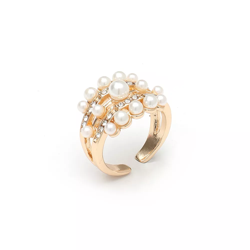 Pearl 18K Gold-Plated Open Ring, image 4