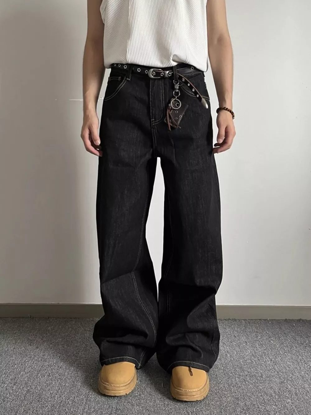Men's Full Size Wide Leg Wash Jeans Plus Size, image 2