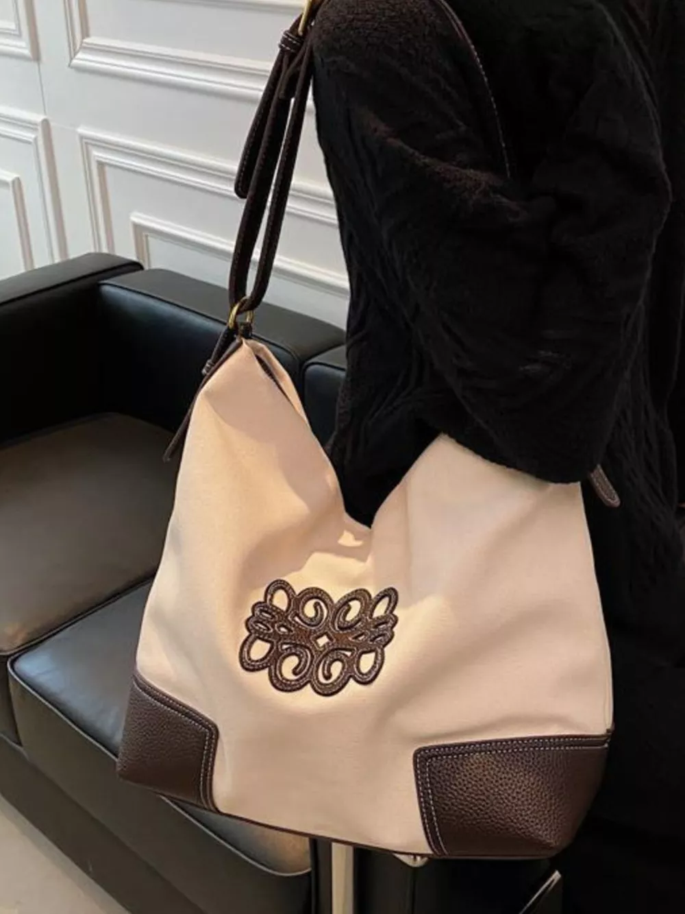 Embroidered Canvas Tote Bag, image 2