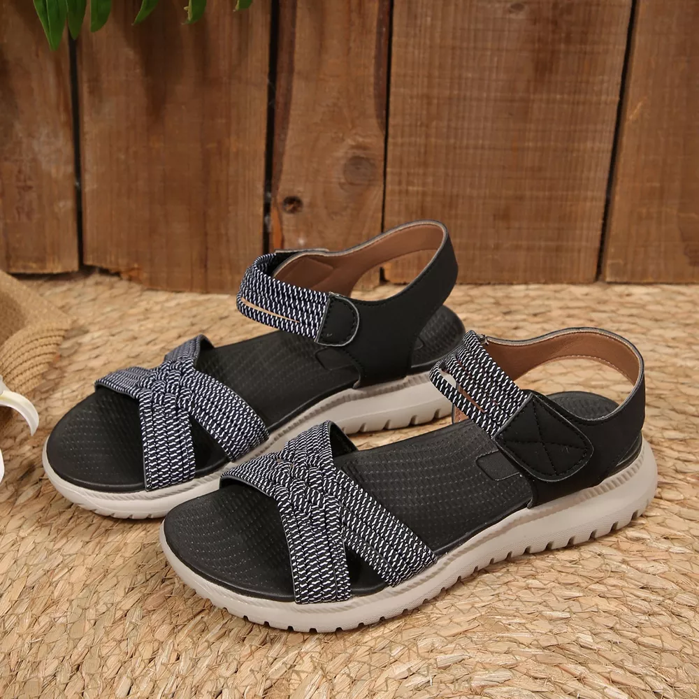 Open Toe Woven Strap Sandals, image 7