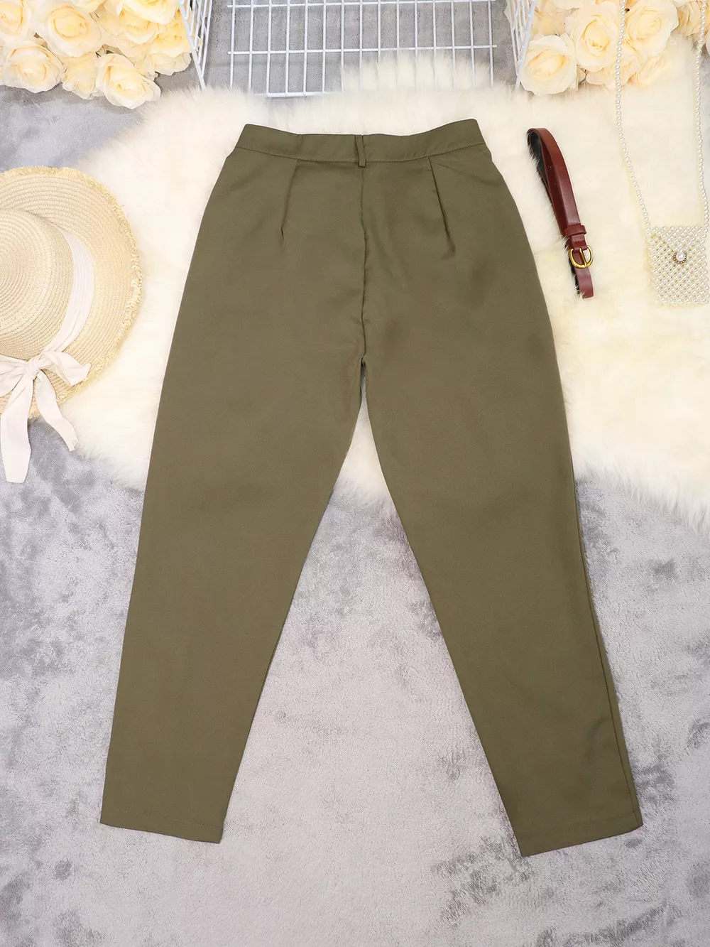 High-Waisted Pleated Pants, image 8