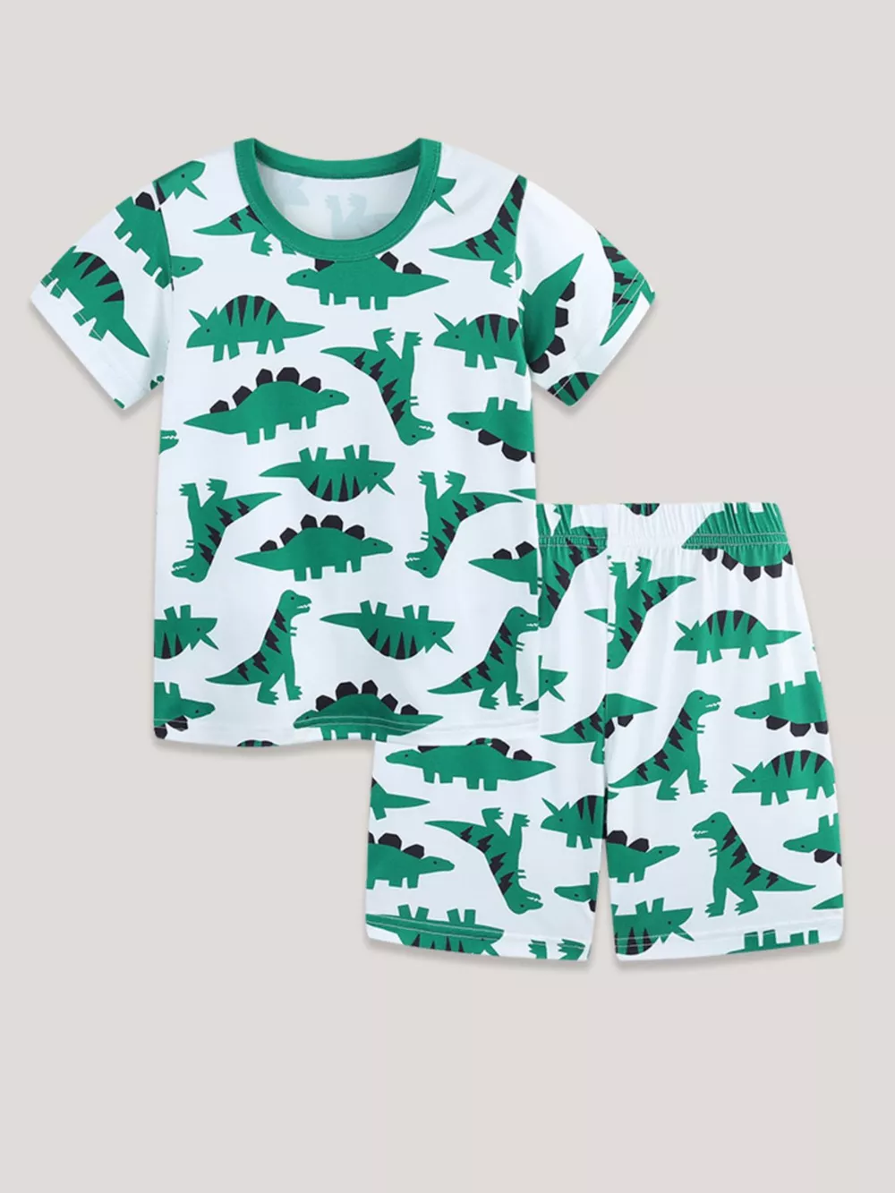 Children's Dinosaur Print Casual Tee and Shorts Set, image 2