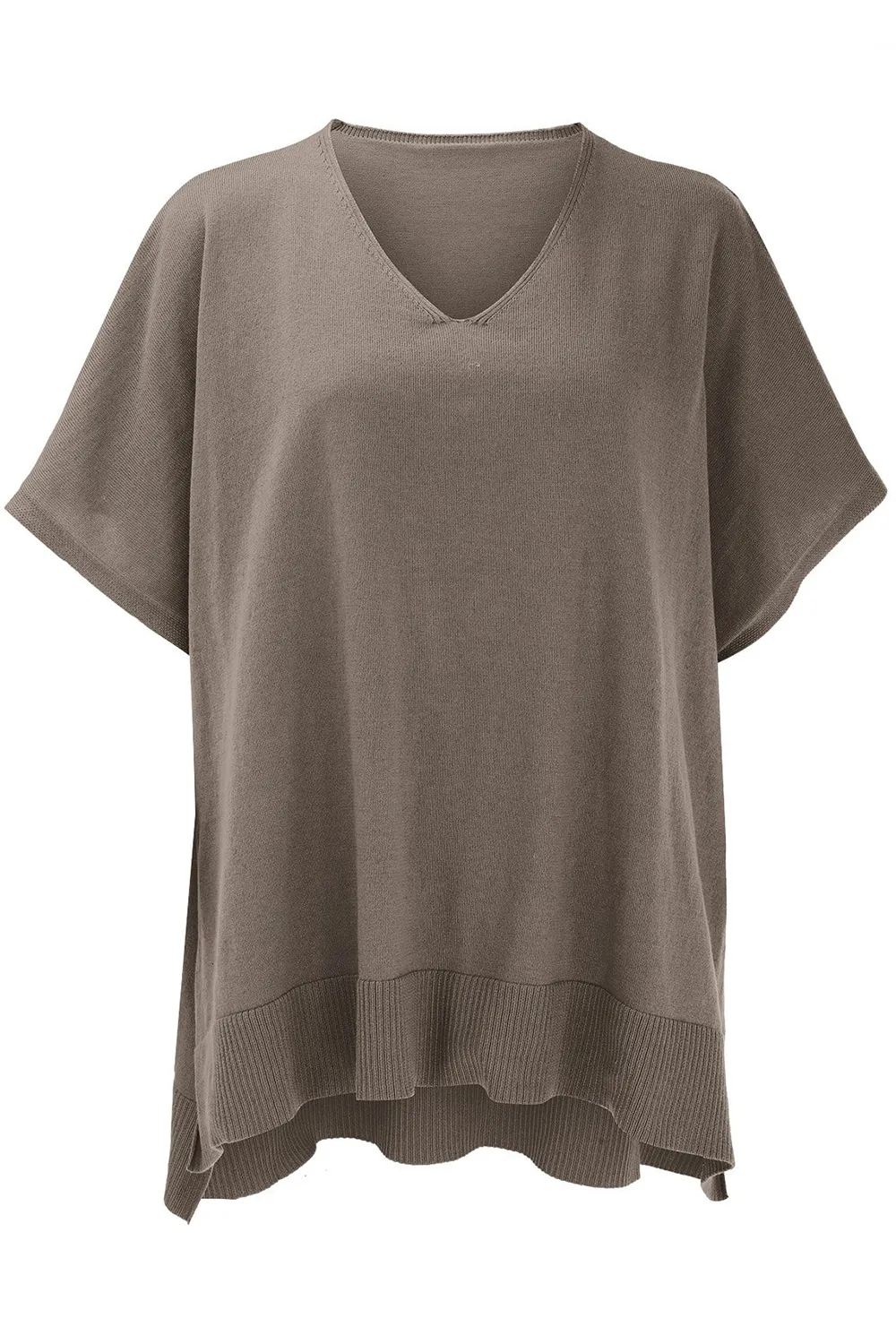 Slit V-Neck Half Sleeve Knit Top, image 6