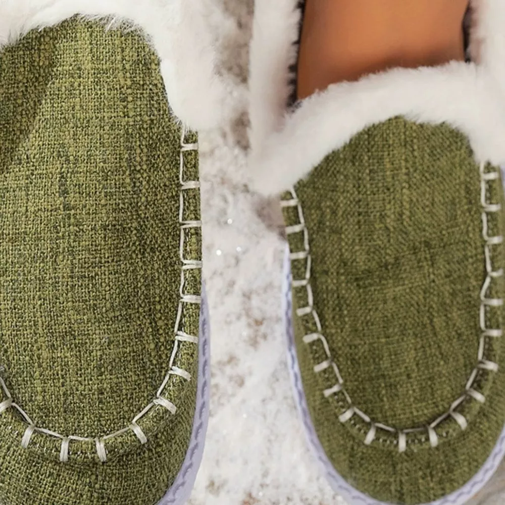 Faux Fur Lined Round Toe Shoes, image 10