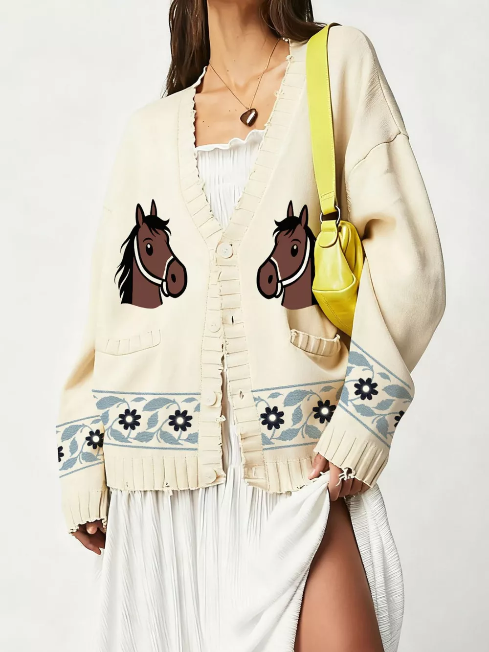 Horse Button Down Cardigan, image 2