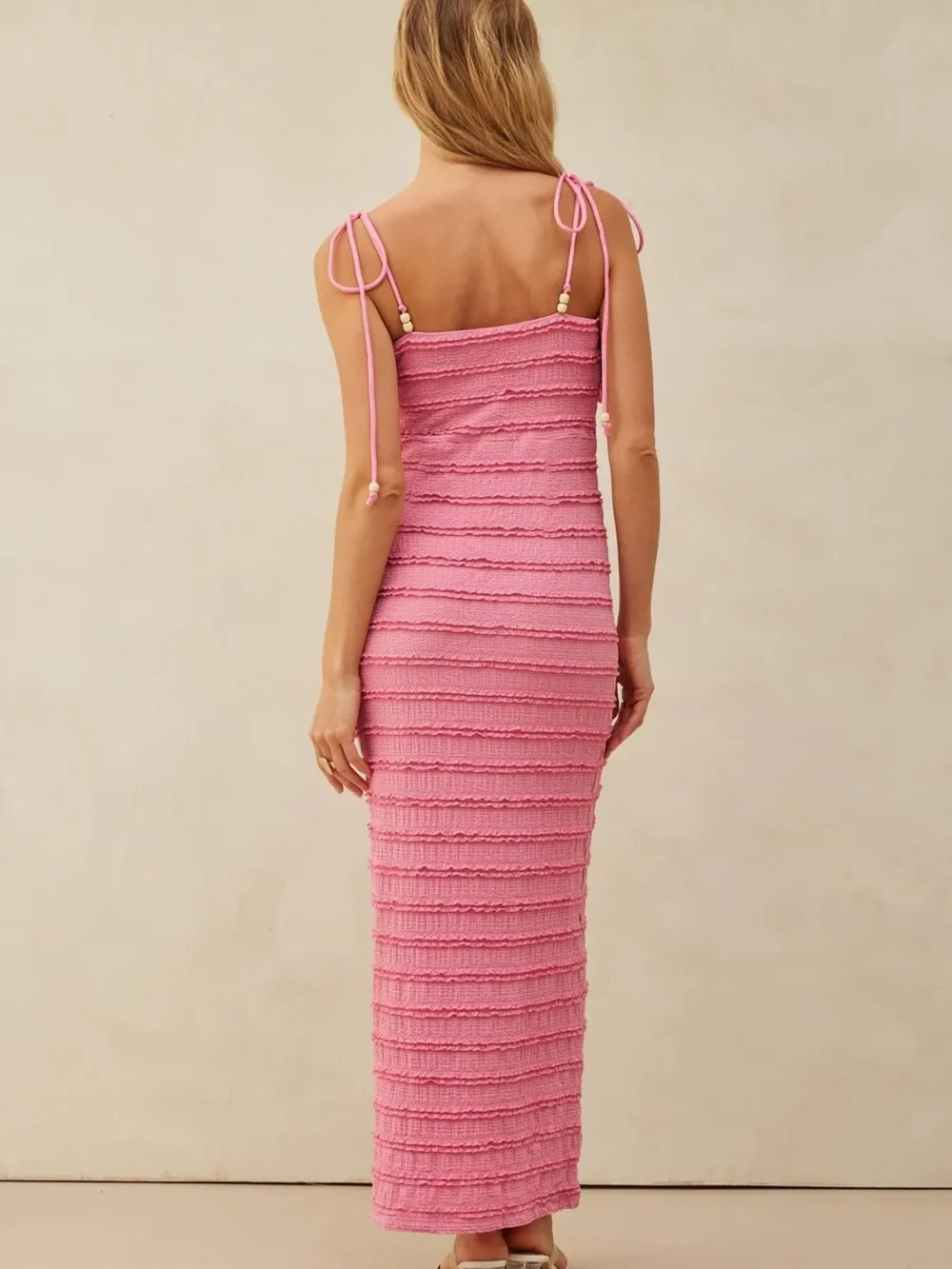 Frill Tie-Shoulder Maxi Dress, image 2