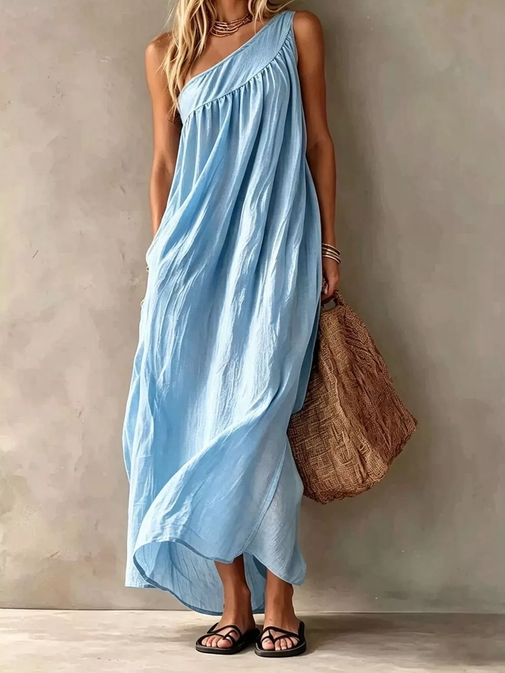 Full Size One-Shoulder Maxi Dress Plus Size, image 16