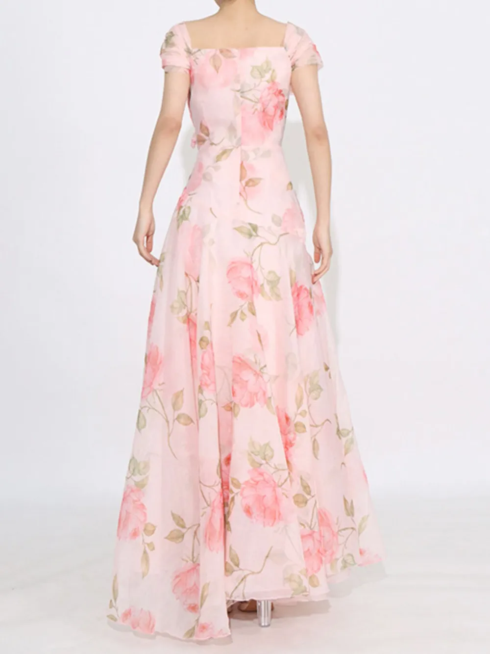 Floral Ruffled Short Sleeve Maxi Dress, image 8