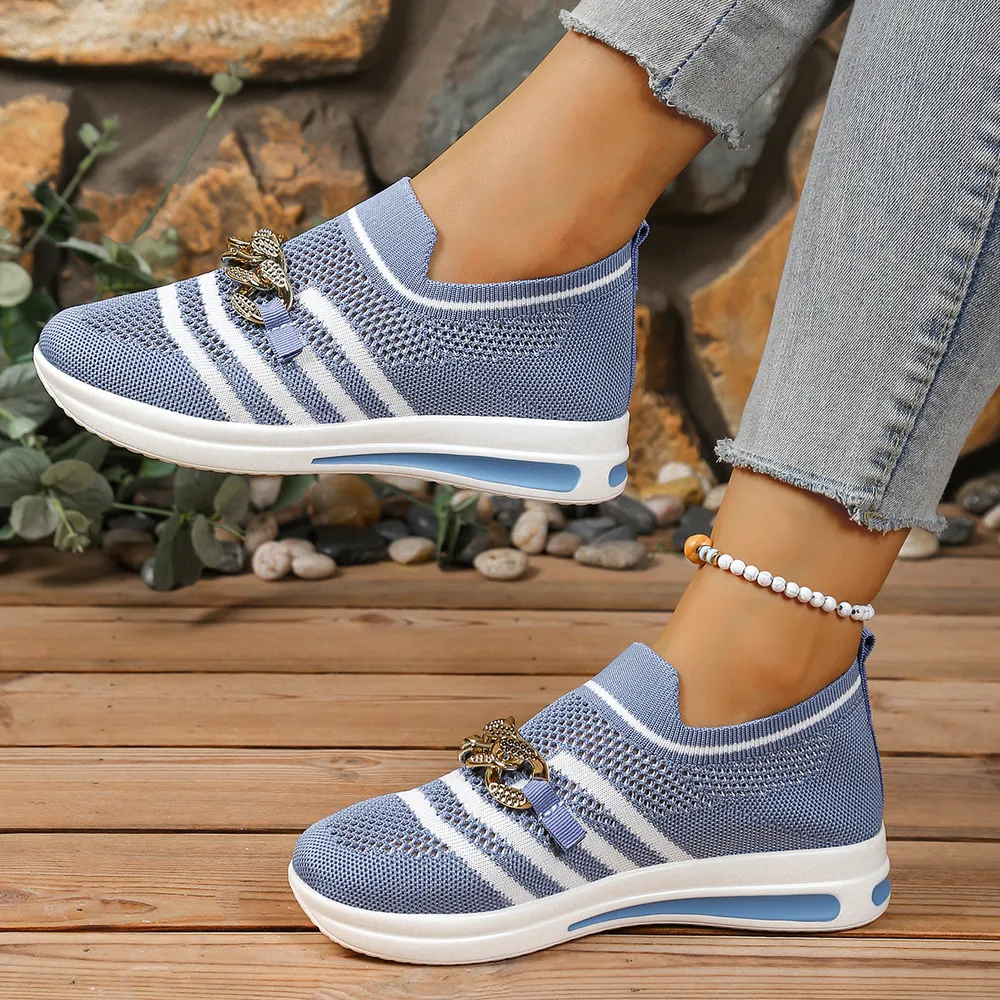Breathable Mesh Round Toe Slip-Ons, image 3