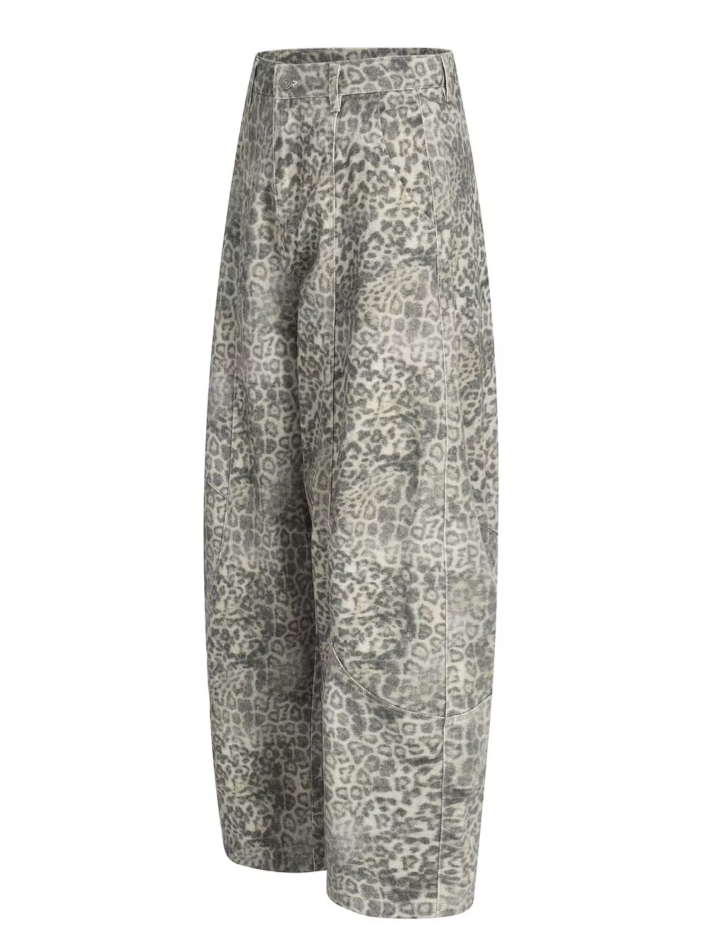 Men's High-Waisted Leopard Print Wide-Leg Barrel Pants, image 3