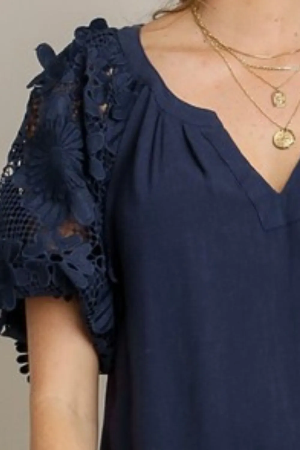 Full Size French Terry Boxy Cut Top with 3D Floral Sleeve Plus Size, image 2