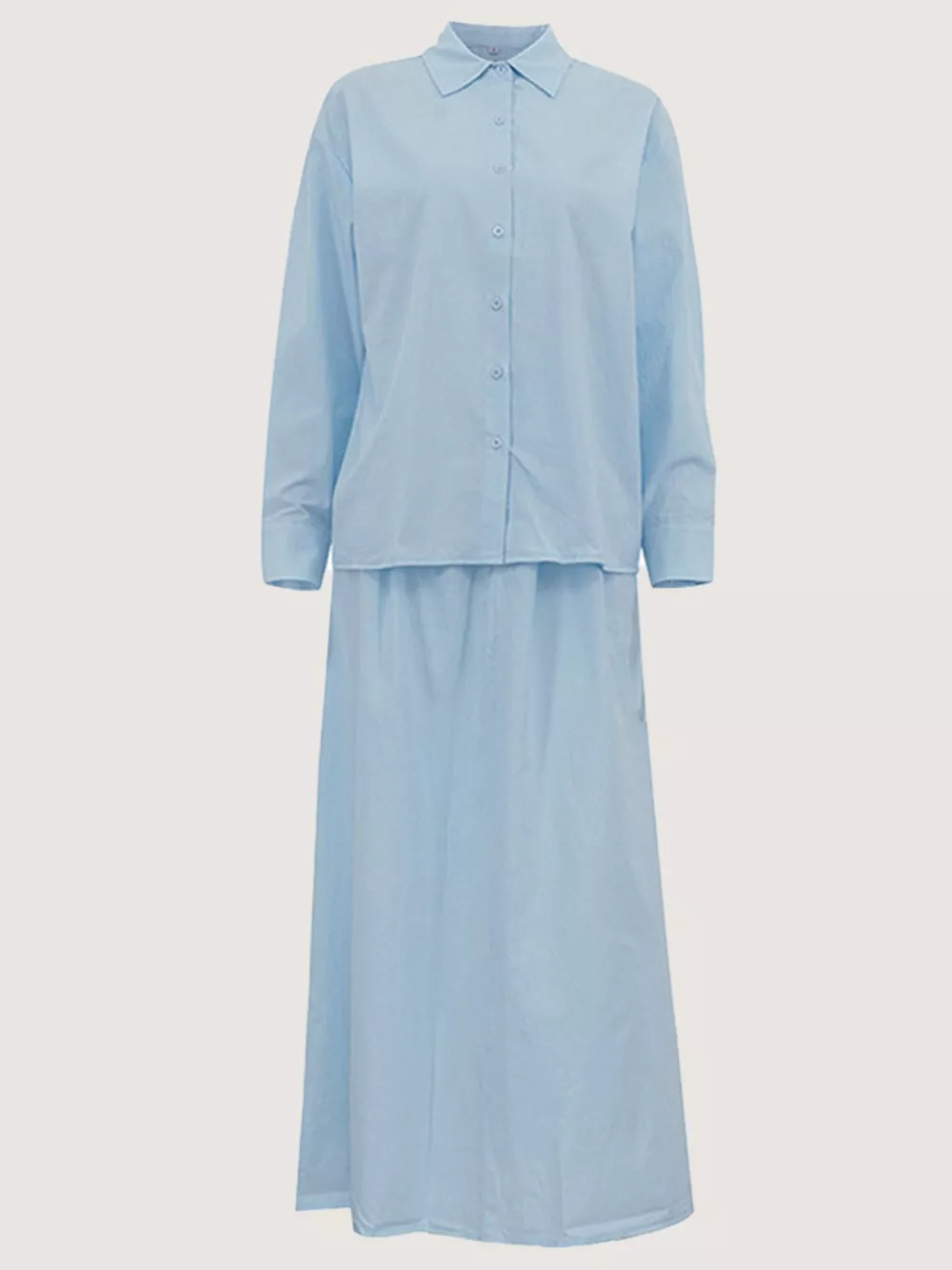 Tie-Front Shirt and Maxi Skirt Set, image 3