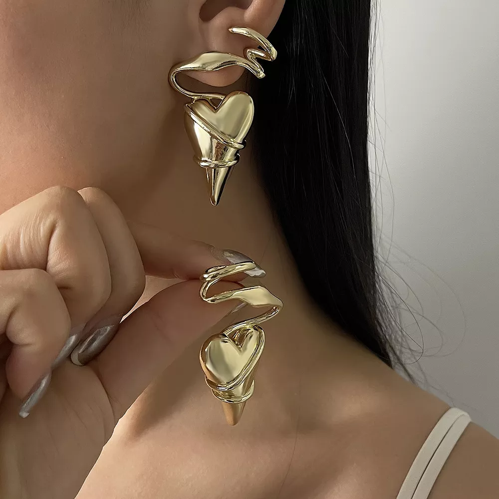 Heart-Shaped Twisted Wire Earrings, image 5