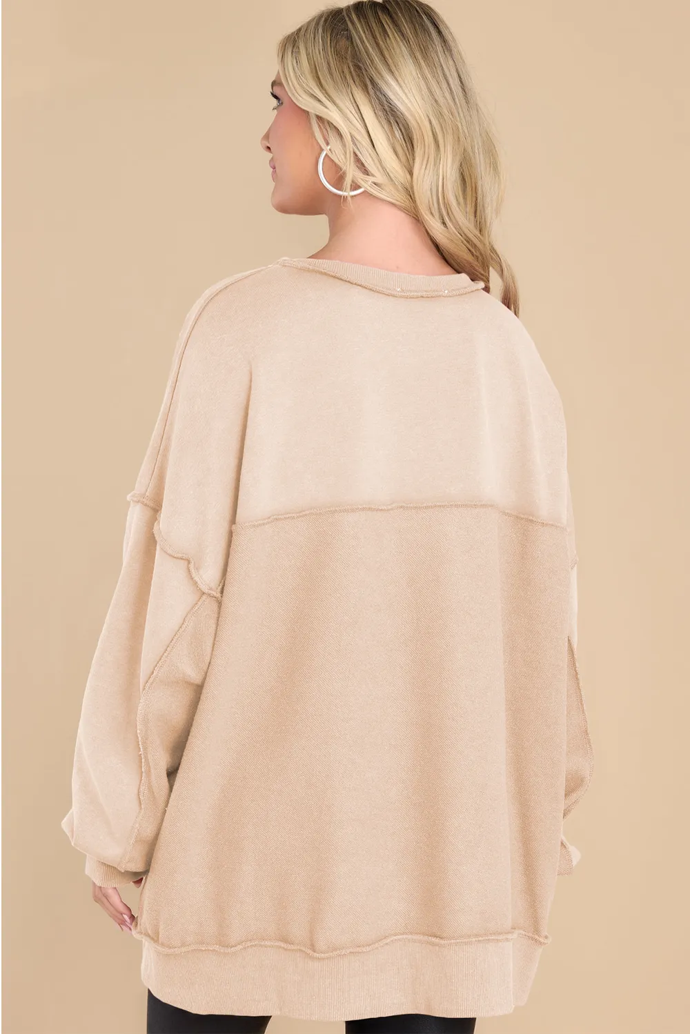 Exposed Seam Long Sleeve Sweatshirt, image 8
