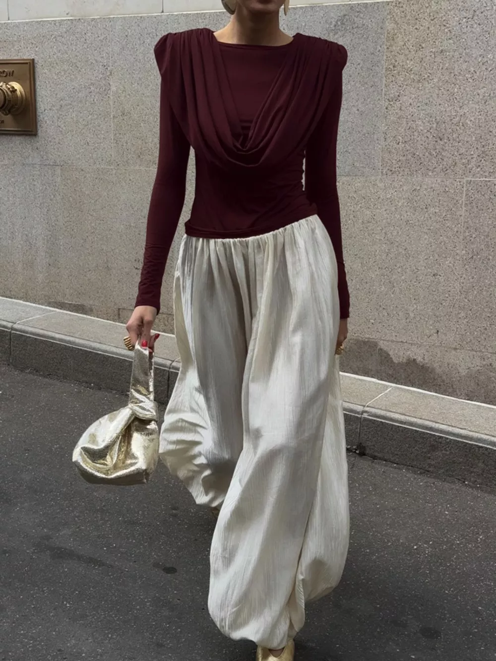 Ruched Long Sleeve T-Shirt, image 6