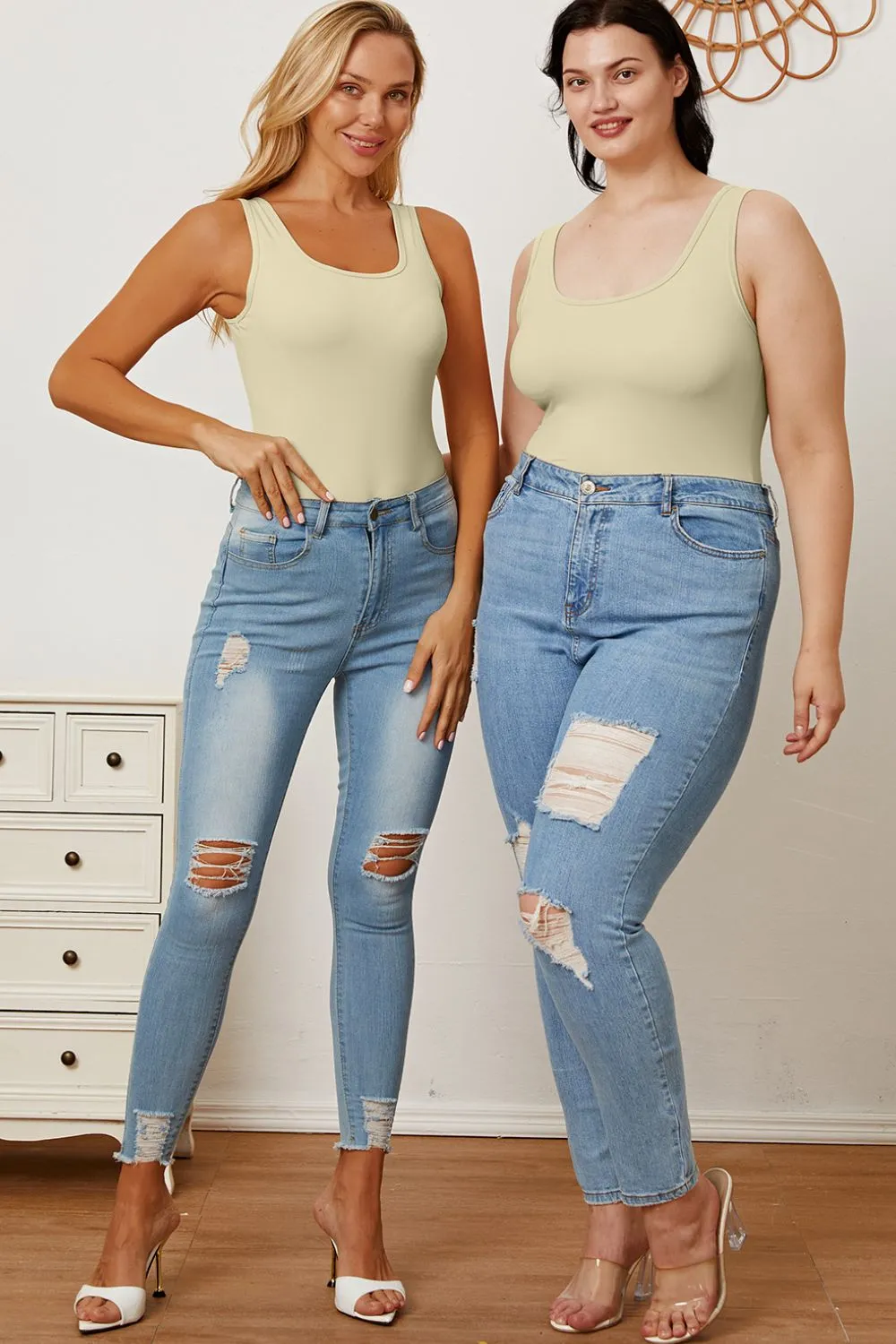 Full Size Square Neck Sleeveless Bodysuit, image 13