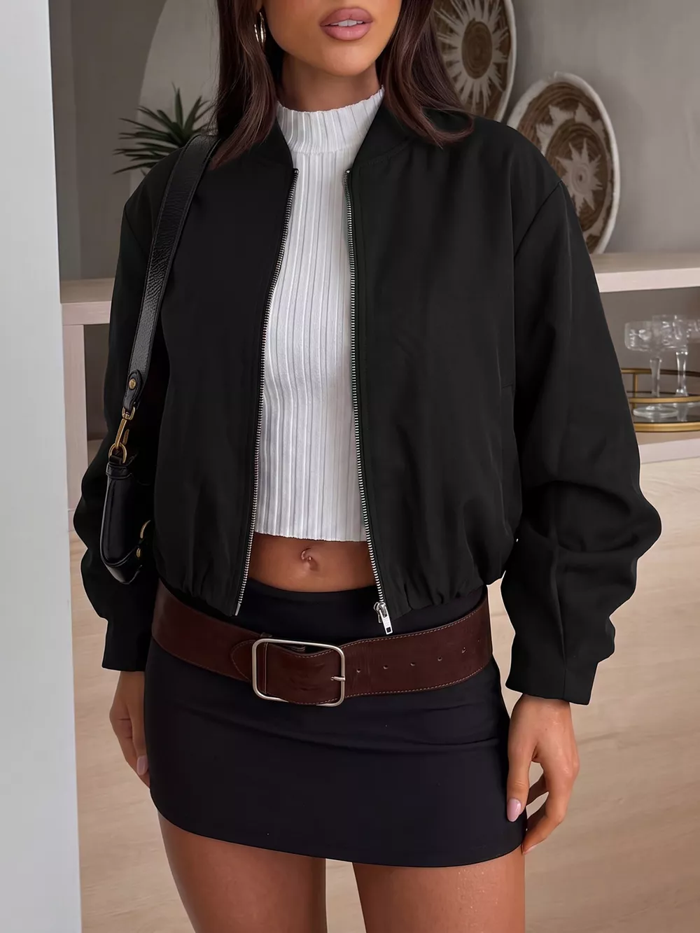 Zip-Up Dropped Shoulder Jacket, image 16