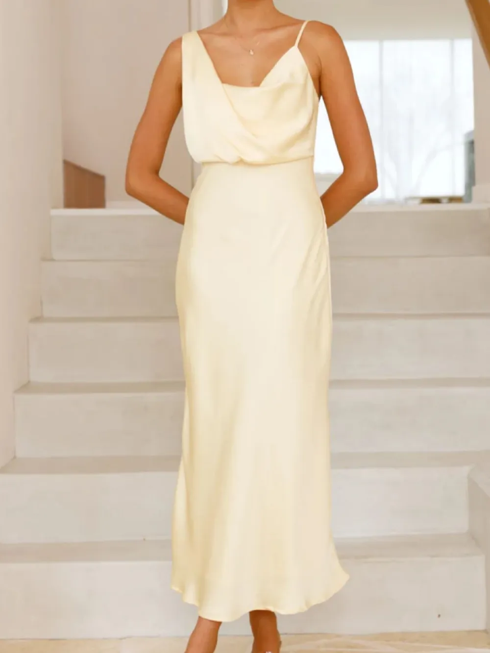 Satin Asymmetrical Midi Dress, image 22