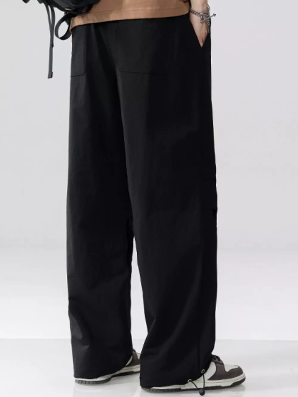 Men's Plus Size Drawstring Wide Leg Pants, image 8