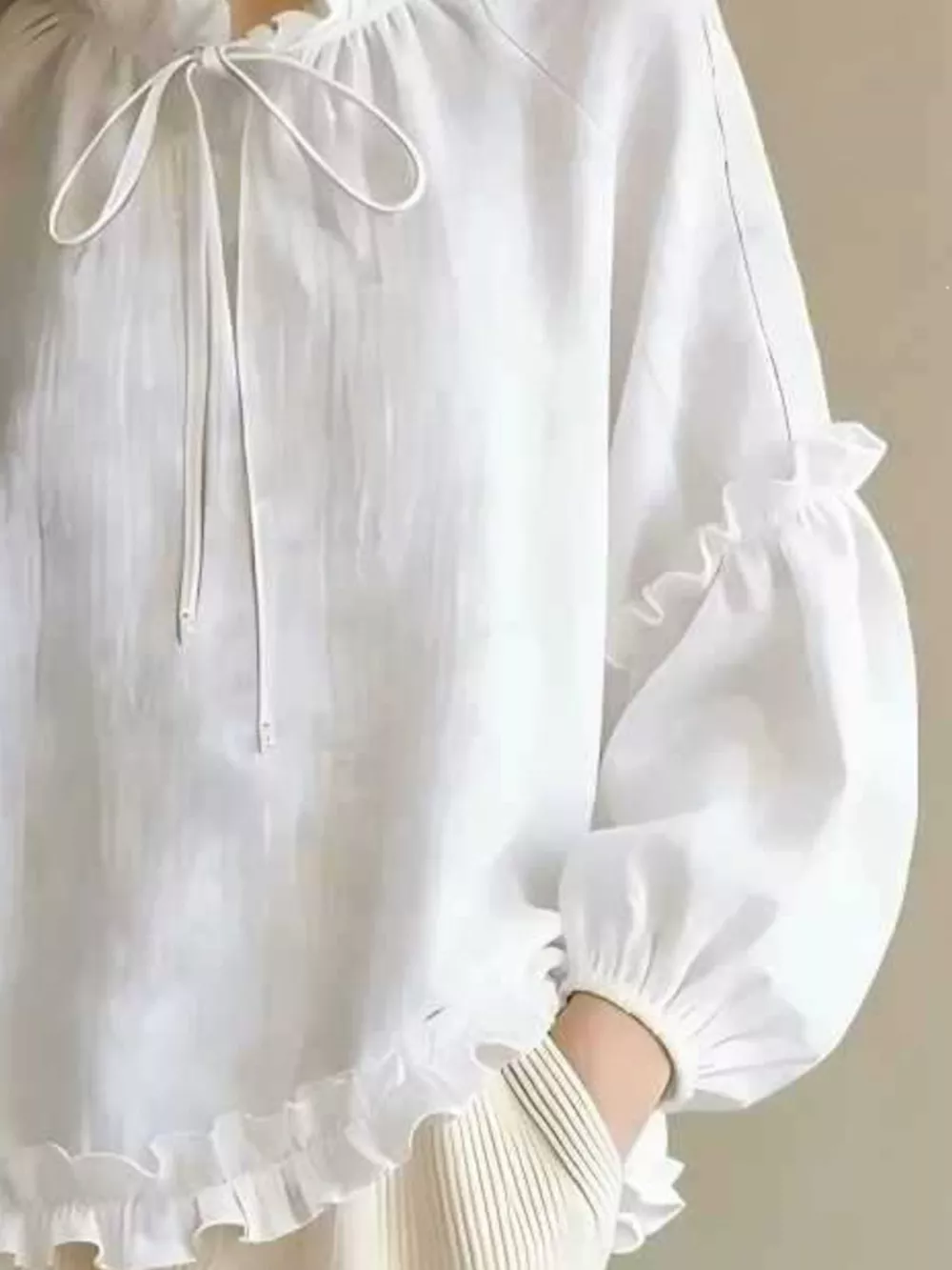 Frill Balloon Sleeve Blouse, image 4