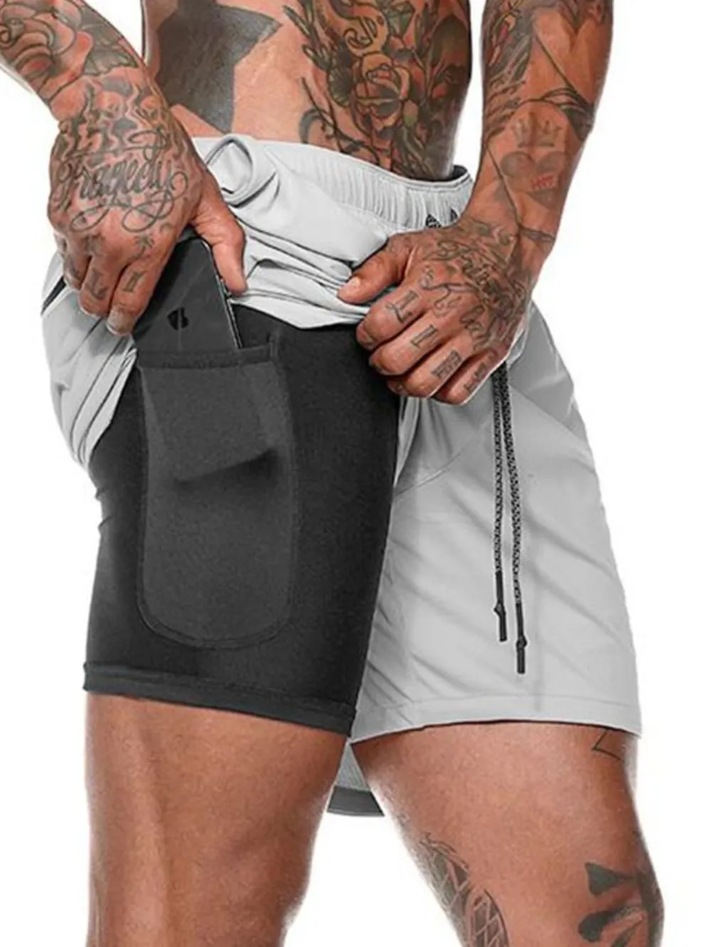 Men's Plus Size Drawstring Active Shorts, image 2