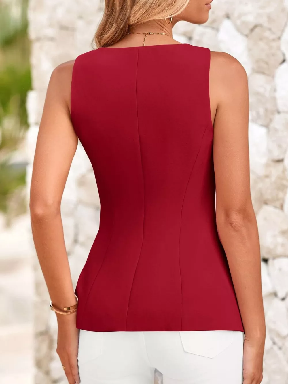 Square Neck Button-Up Vest, image 5