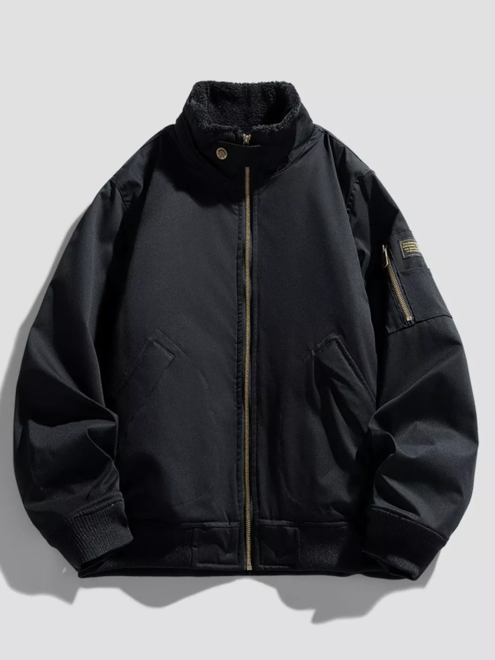 Men's Plus Size Zip Up Long Sleeve Jacket, image 2
