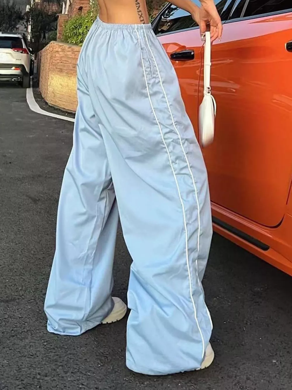 Elastic Waist Wide Leg Pants, image 8