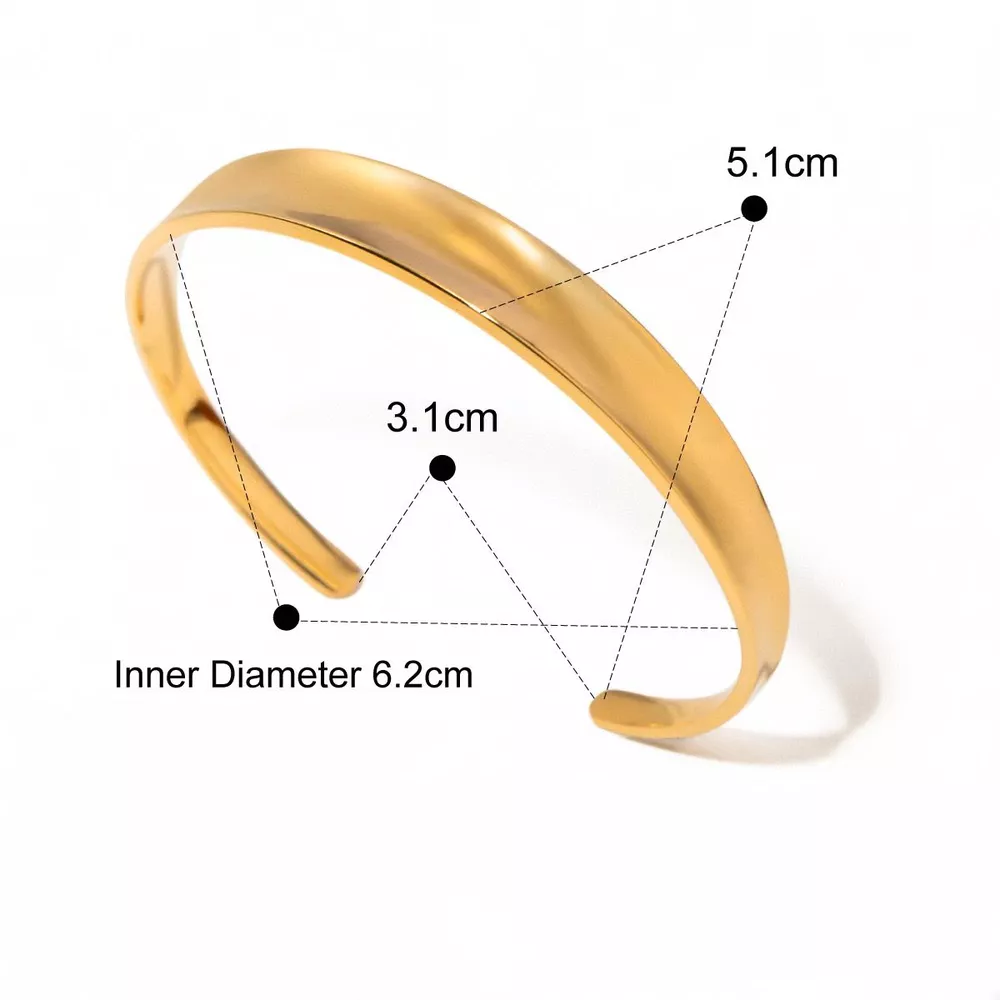 18K Gold-Plated Stainless Steel Open Ring, image 4